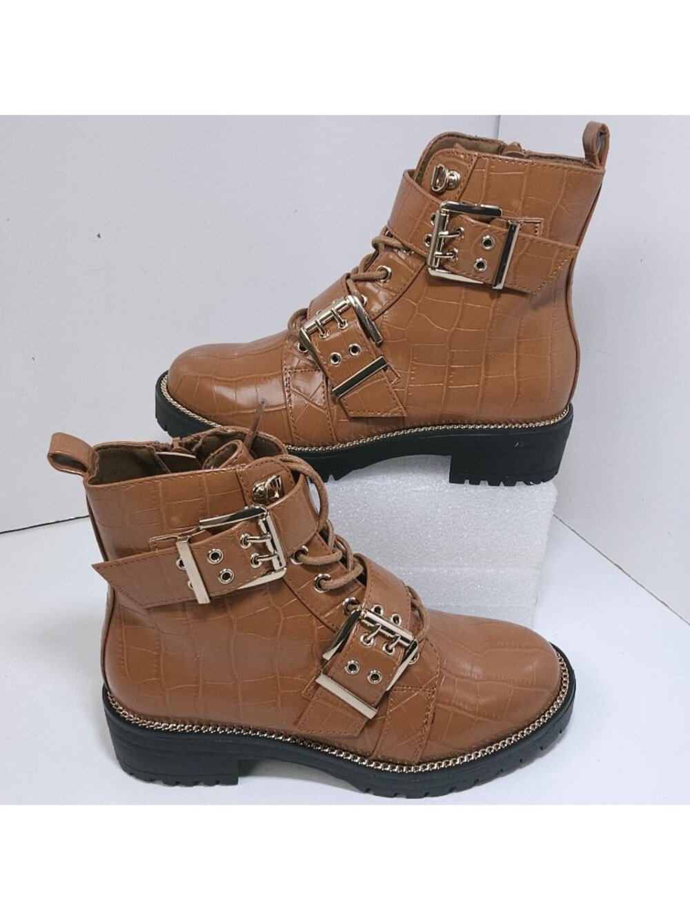 ASOS Aubrey Hiker Lace Up Boots Tan Women's Size 5 Brand New with Box